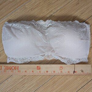Spanx lace strapless bandeau bra, small, blush pale pink
